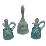 Fenton Glass Bell & Hobnail Cruets Set
