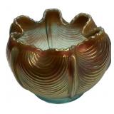 Iridescent Art Glass Rose Bowl
