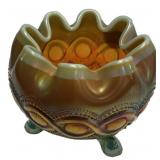 Carnival Glass Footed Rose Bowl