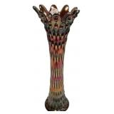 Carnival Glass Swung Vase Hobnail Base