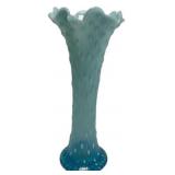 Fenton Blue Opalescent Tree Trunk Vase