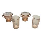 Pink Depression Glass 4-Piece Set