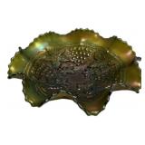 Carnival Glass Grape & Leaf Bowl