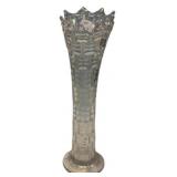 Pressed Glass Swung Vase Scalloped Rim