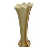 Cream Ceramic Fluted Bud Vase