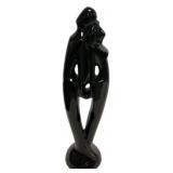 Black Ceramic Abstract Couple Sculpture