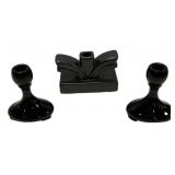 Black Ceramic Candleholder Set of 3