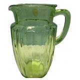 Green Depression Glass Pitcher