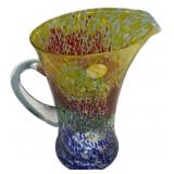 Murano-Style Art Glass Spatter Pitcher
