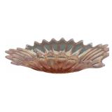 Pink Iridescent Carnival Glass Bowl