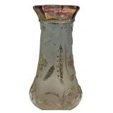 Victorian Pressed Glass Vase Gold Trim