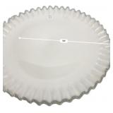 White Milk Glass Crimped Edge Plate
