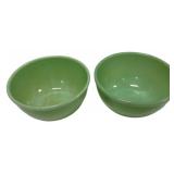 Pair of Jadeite Glass Mixing Bowls