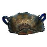 Carnival Glass Two-Handled Bowl