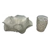 Pressed Glass Bowl & Tumbler Set