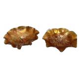 Pair Marigold Carnival Glass Bowls