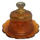 Marigold Carnival Glass Butter Dish