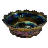Carnival Glass Grape Pattern Bowl