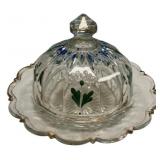 Victorian EAPG Hand-Painted Butter Dish