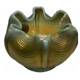 Iridescent Art Glass Ruffled Bowl