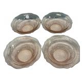 Pink Depression Glass Bowls Set of 4