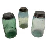Antique Mason Patent Jars Set of 3