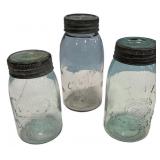 Antique Canning Jars Lot of 3