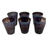Set of 6 Spotted Art Glass Tumblers
