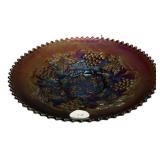 Carnival Glass Grape & Leaf Bowl