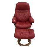 Sunrise Classic Medium Recliner and Ottoman Cherry
