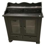 Black Distressed Wood Jelly Cabinet