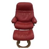 Sunrise Classic Large Recliner and Ottoman Cherry