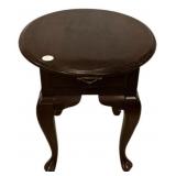 Queen Anne Round Wood End Table