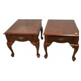 Pair of Queen Anne Side Tables 20"h. 22"w