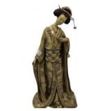 Japanese Geisha Resin Figurine w/ Fan