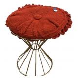 Metal Vanity Stool Crochet Seat