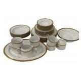 Nikko Gold Filigree Gold-Rimmed White China Dinner