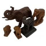 Collection of Elephant Figurines (5)