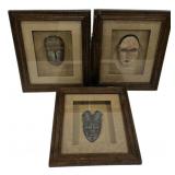 Set of 3 Framed African Masks