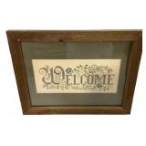 15"h., 18"w Welcome Cross Stitch