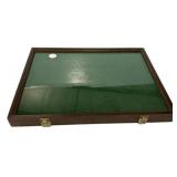 Wood & Glass Display Case Green Felt