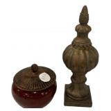 Decorative Finial & Lidded Jar Set