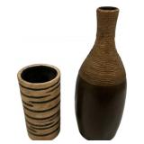 Pair of Decorative Brown Vases