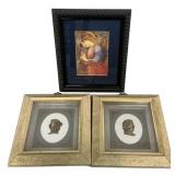 Neoclassical style portrait medallions and An Ange