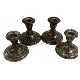 Sterling Silver Weighted Candlestick Holders Set