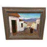 24"h, 27"w Signed cobblestone lane City Painting