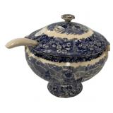 Blue & White Transferware Soup Tureen