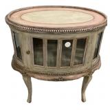 Distressed Oval Drinks Cabinet 29"h., 28"w