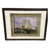 31"h., 40"w Framed Print of Lincoln Cathedral fr