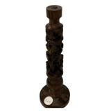Carved Wood Figural Candlestick